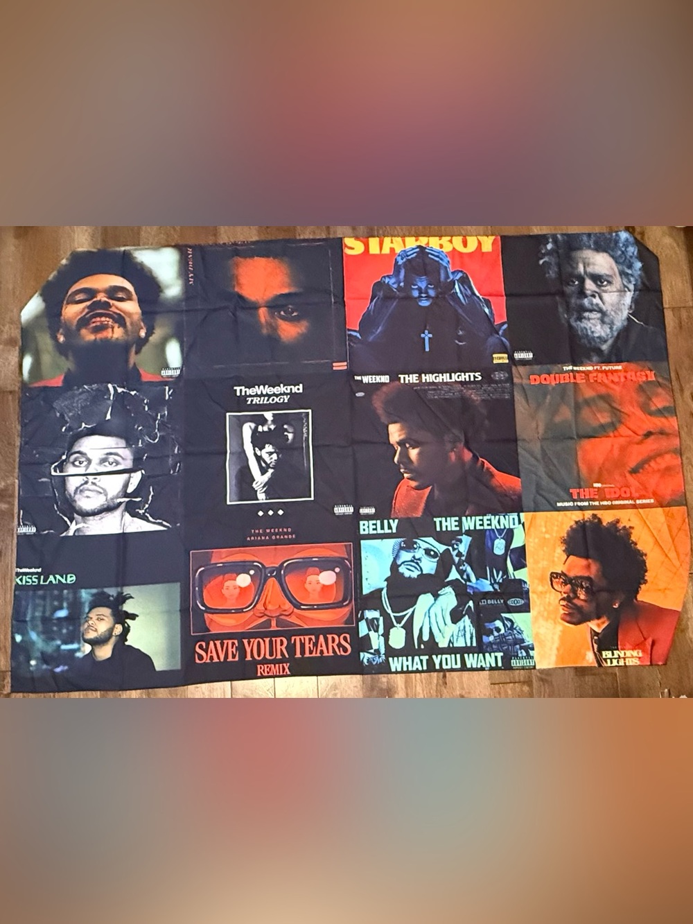 The Weeknd Album Cover Collage Tapestry Wall Flag Music Room Decor 4’x5’